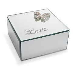 Butterfly Glass Trinket Box - P65285