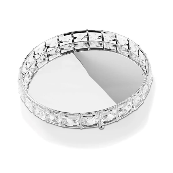 Round Mirror Crystal Tray - P65294