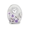 Sophia Purple Butterfly Crystal Glass Clock - P6668