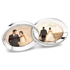 Amore Stone Set Double Ring Photo Frame - P7139