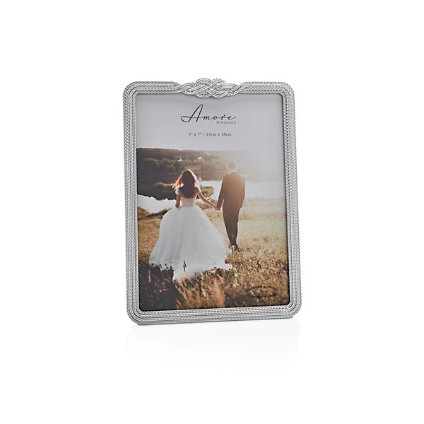 Amore Silver Plated Rope Knot Photo Frame - P9147