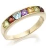 9ct Gold Multi Stone Half Eternity Ring - EXCLUSIVE - R0911