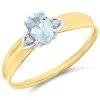 9ct Gold Sky Blue Topaz And Diamond Ring - R0959