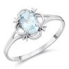 9ct White Gold Oval Blue Topaz Ring - R0968
