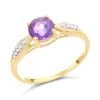 9ct Gold Amethyst And Diamond Ring - R0979