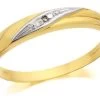 9ct Gold Two Colour Diamond Crossover Ring - R2110