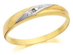 9ct Gold Two Colour Diamond Crossover Ring - R2110