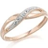 9ct Rose Gold Diamond Crossover Ring - EXCLUSIVE - R2132
