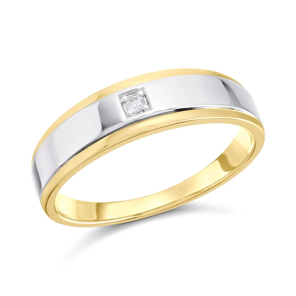 9ct Gold Two Colour Diamond Ring - R3930