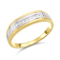 9ct Gold Two Colour Diamond Ring - 5pts - R3931