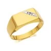 9ct Gold Diamond Gentleman's Signet Ring - R3978