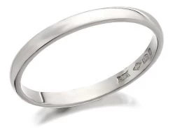 Platinum D Shaped Wedding Ring - 2mm - R4609