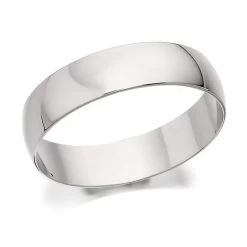 Platinum D Shaped Wedding Ring - 5mm - R46111