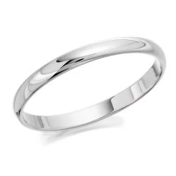 Platinum D Shaped Wedding Ring - 2mm - R46112