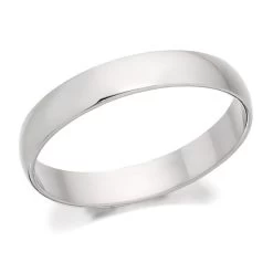 Platinum D Shaped Wedding Ring - 3mm - R46113