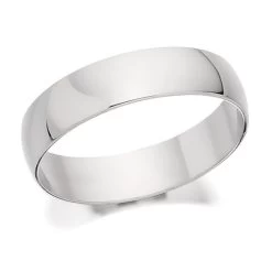 Platinum D Shaped Wedding Ring - 4mm - R46114