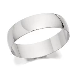 Platinum D Shaped Wedding Ring - 6mm - R46116