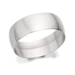 Platinum D Shaped Wedding Ring - 7mm - R46117