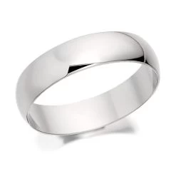 Platinum Heavyweight D Shaped Wedding Ring - 5mm - R46121