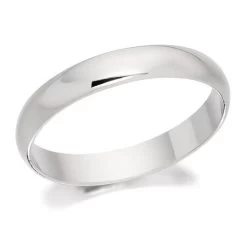 Platinum Heavyweight D Shaped Wedding Ring - 3mm - R46123
