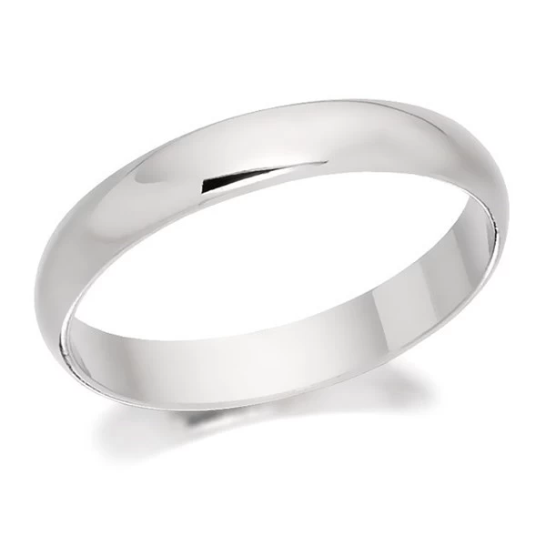 Platinum Heavyweight D Shaped Wedding Ring - 3mm - R46123