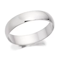 Platinum Heavyweight D Shaped Wedding Ring - 4mm - R46124