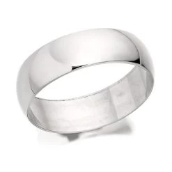 Platinum Heavyweight D Shaped Wedding Ring - 6mm - R46126