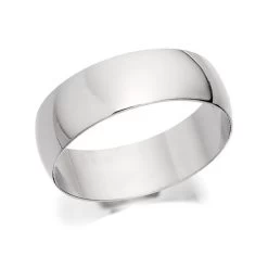 Platinum Heavyweight D Shaped Wedding Ring - 7mm - R46127