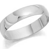 Platinum D Shaped Wedding Ring - 4mm - R4612