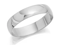 Platinum D Shaped Wedding Ring - 4mm - R4612