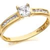 9ct Gold Princess Cut Cubic Zirconia Ring - EXCLUSIVE - R5914