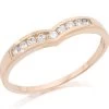 9ct Rose Gold Cubic Zirconia Wishbone Ring - EXCLUSIVE - R5944