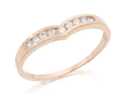 9ct Rose Gold Cubic Zirconia Wishbone Ring - EXCLUSIVE - R5944