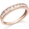 9ct Rose Gold Cubic Ziconia Half Eternity Ring - R5960