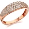 9ct Rose Gold Cubic Zirconia Band Ring - R6508