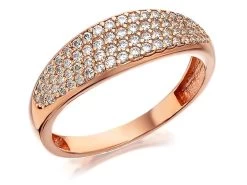 9ct Rose Gold Cubic Zirconia Band Ring - R6508