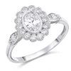 9ct White Gold Cubic Zirconia Cluster Ring - R6564
