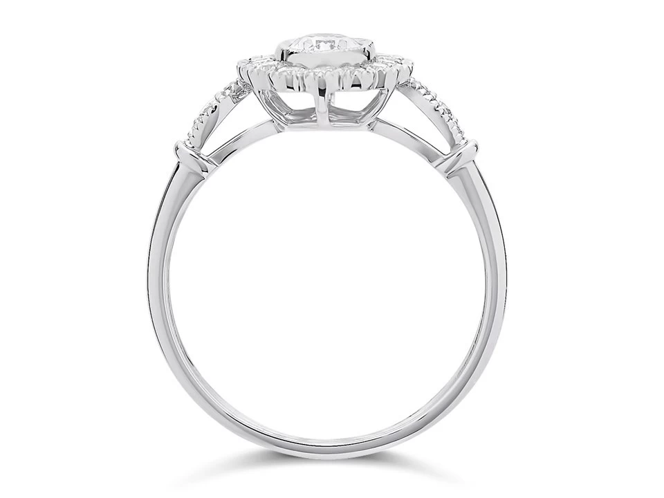 9ct White Gold Cubic Zirconia Cluster Ring - R6564 - Image 3
