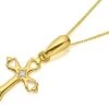 9ct Gold Cubic Zirconia Cross And Chain - R6643