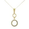 9ct Gold Cubic Zirconia Circle Drop Necklace - R69113
