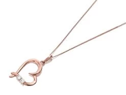 9ct Rose Gold Cubic Zirconia Heart Necklace - R6969