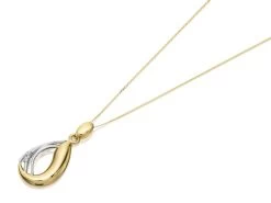 9ct Gold Two Colour Cubic Zirconia Teardrop Necklace - R6973