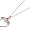 9ct Rose Gold Cubic Zirconia Heart Necklace - R6977