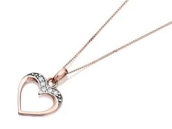 9ct Rose Gold Cubic Zirconia Heart Necklace - R6977