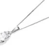 9ct White Gold Cubic Zirconia Pear Cluster Pendant And Chain - R7010