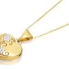 9ct Gold Two Colour Heart Locket And Chain - R7245