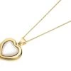 9ct Gold Mother Of Pearl Heart Locket And Chain - R7254