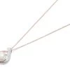 9ct Rose Gold Diamond And Freshwater Pearl Curl Necklace - R7730