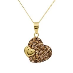 9ct Gold Crystal Heart Necklace - R82104
