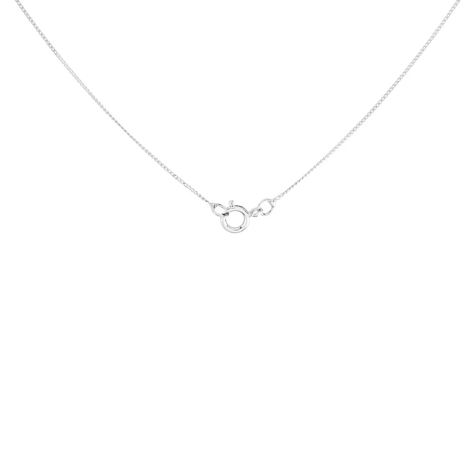 9ct White Gold Crystal Teardrop Drop Necklace - R82111 - Image 2